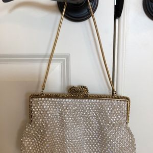 Rhinestone Cocktail Purse with Gold Chain Strap